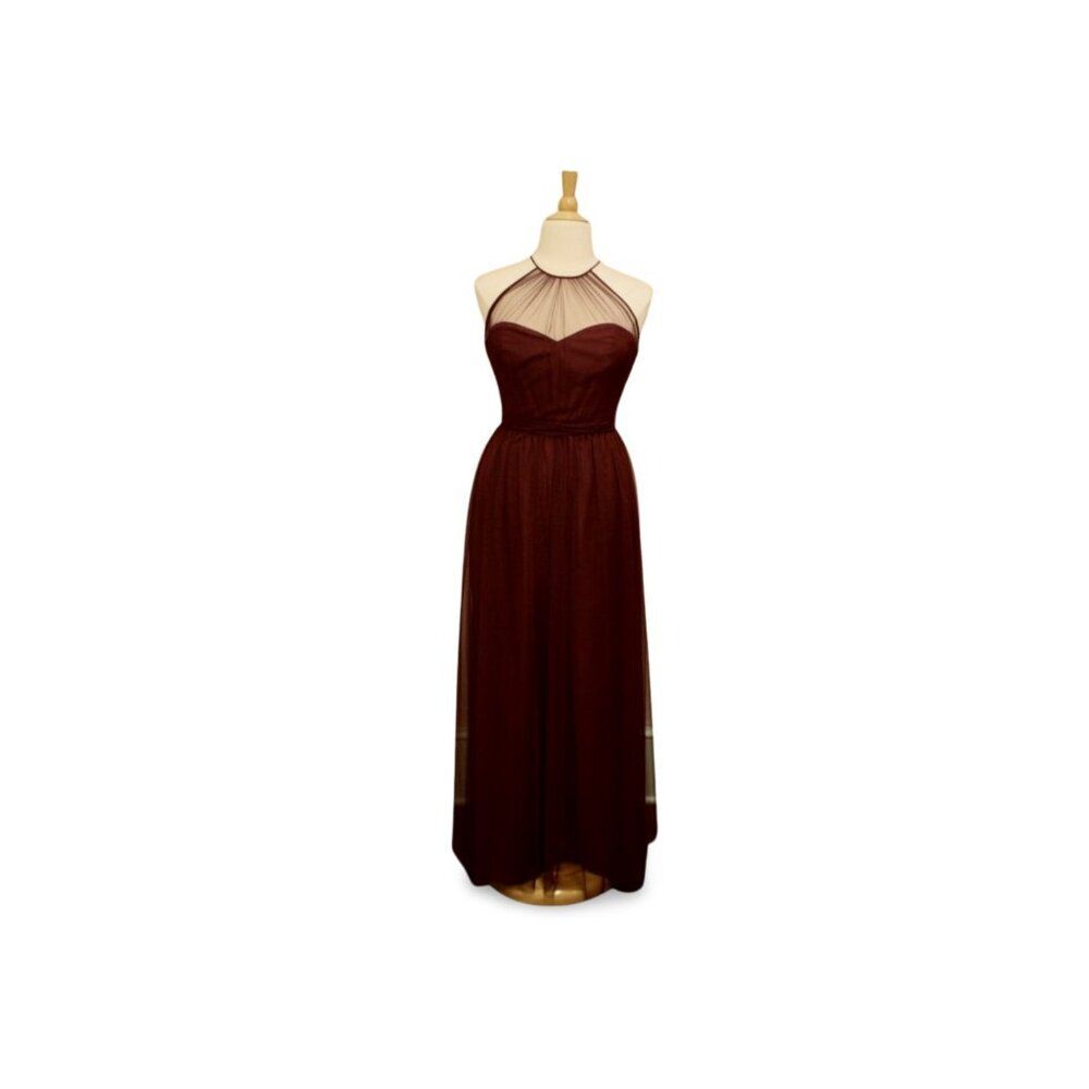 Romantic Sweetheart Tulle Halter Floor Length Formal Dress Amsale Aliki